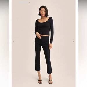 Mango Flare crop pants in black size 2 NWT
